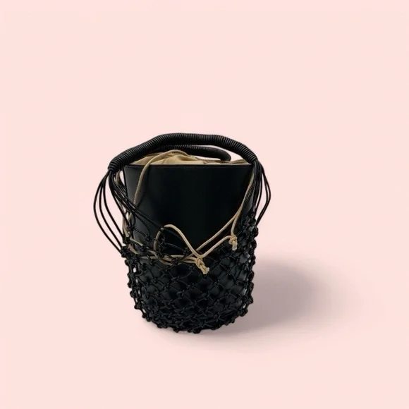 J. Crew Sedona Basket Bag Black Leather - Picture 4 of 11